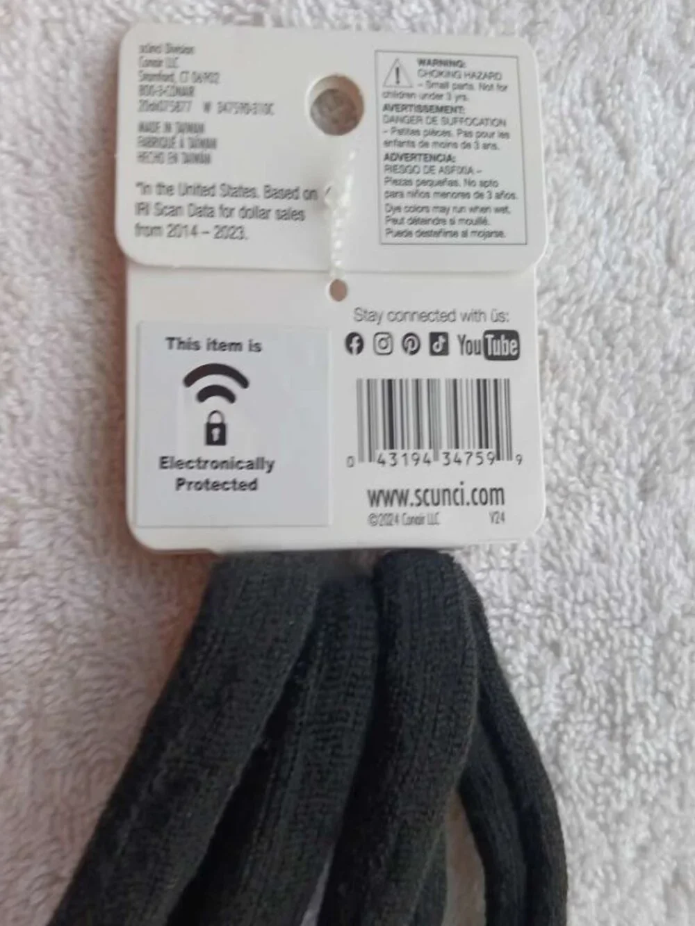 3 Scunci Ponywraps No Damage Large Soft Fabric No Metal Elastics Hair Bands